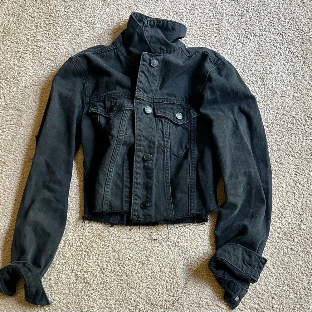Hollister black jean jacket, women’s XS